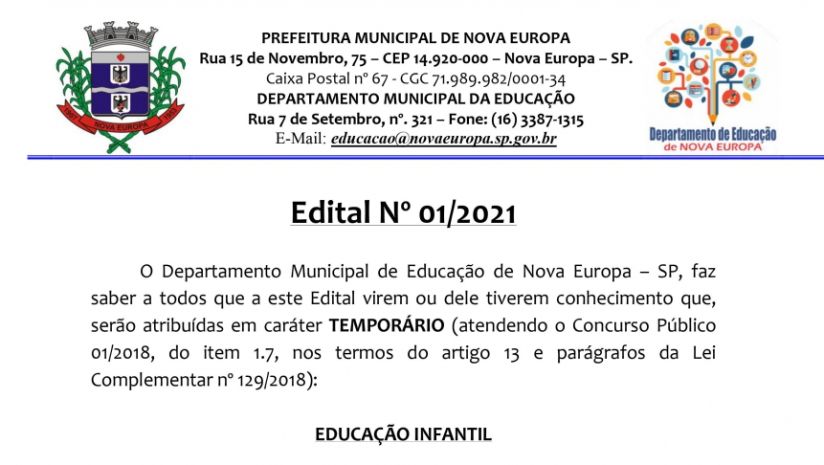 Convocação 03/2022 - Concurso 01/2018